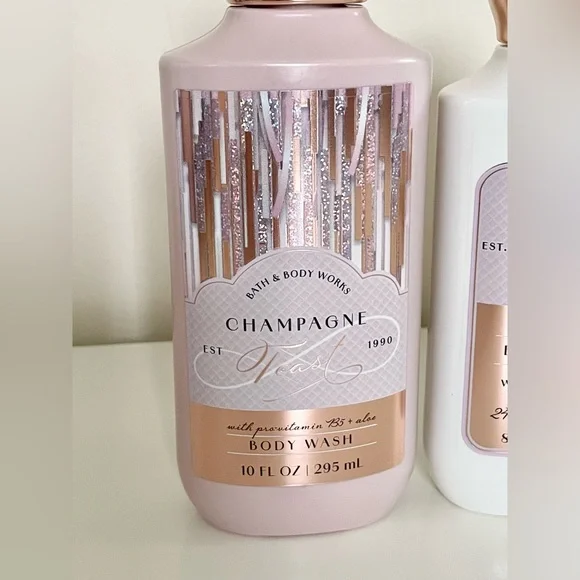 Bath & Body Works Champagne Toast Body Wash & Lotion Full Size Set with Tote - Picture 7 of 11